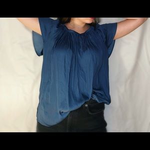 Loft Silky Navy Blue Top
